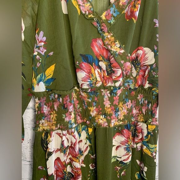 NWT Anthropologie fig & flowers tiered maxi dress. Large - Picture 6 of 9